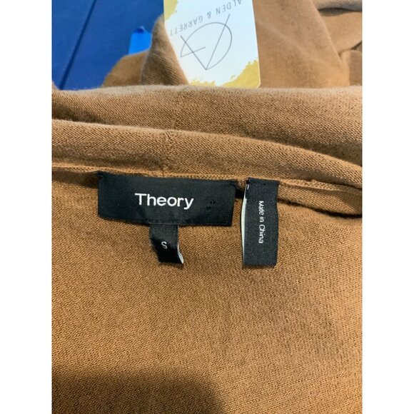 Theory Brown Open Front 3/4 Sleeve Cardigan, Size Small - Picture 5 of 5